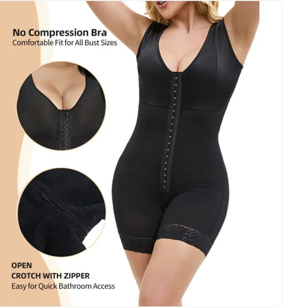 AURESHAPE  Fajas Colombians Shapewear for Women Tummy Control Full Shapewear Butt Lifter with Zipper Crotch